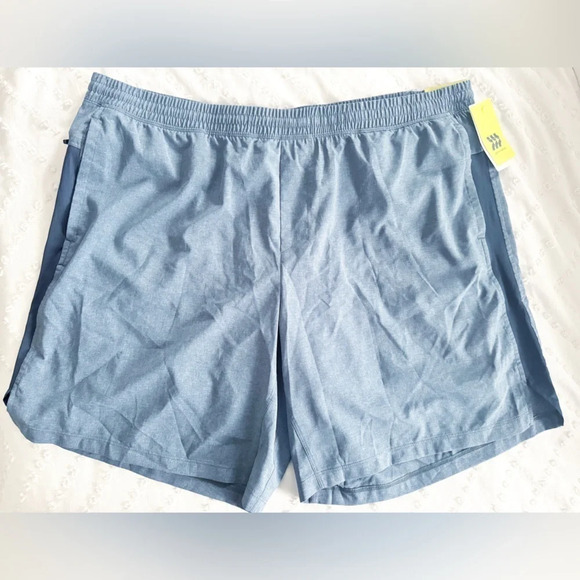 NWT All in Motion All in Men's Lined Run Shorts 9" Gym Running Blue Grey XXL 2XL - Picture 5 of 12